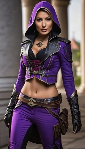 brazilian andressa urach as assassins creed purple and black suit,mileena,sindel,morrigan,liliana,naela,derivable,yavana,malea,viola,shadrake,vaira,rachniyom,kuja,jarlaxle,violetta,jaina,kaisa,surana,