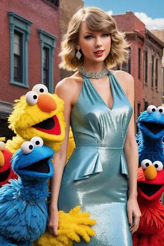 sesame street,swifts,sustainability icons,the muppets,tayberry,albums,artists of stars,pop music,beauty icons,blue dress,big bird,the original photo shoot,business icons,singer and actress,trash the dres,banner,album cover,nice dress,fashion models,icons,Photography,Fashion Photography,Fashion Photography 14