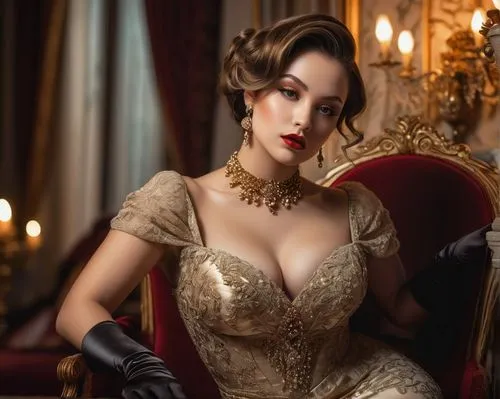 victorian lady,duchesse,noblewoman,corsetry,victorian style,victoriana,elegante,evening dress,vintage woman,decolletage,burlesque,corsets,sumptuous,knightley,eveningwear,musetta,corset,corseted,catherine,pearl necklace,Illustration,Realistic Fantasy,Realistic Fantasy 04