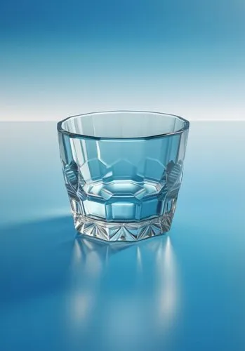 Verre moulé à facette avec transparence 

,glass cup filled with water sits on a surface,water glass,a cup of water,water cup,glass cup,water,an empty glass,Photography,General,Realistic