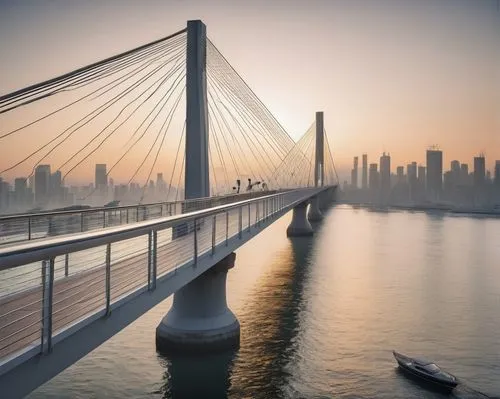 united arab emirates,sharjah,dubia,cable-stayed bridge,salmiya,ajman,uae,dubai,bahrain,lusail,guangzhou,doha,dubay,manama,sealink,overbridges,wallpaper dubai,baladiyat,skybridge,bahraini,Illustration,American Style,American Style 15