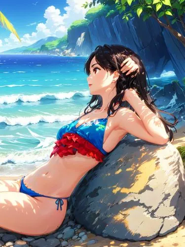 beach background,summer background,niijima,beach scenery,lanikai,kuchel,Anime,Anime,Traditional