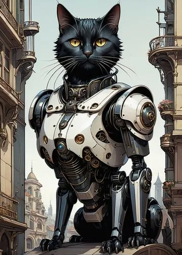 armored animal,steampunk,cat warrior,chat bot,cat vector,cat sparrow,sci fiction illustration,mecha,rex cat,cybernetics,dreadnought,breed cat,armored,napoleon cat,anthropomorphized animals,catlike,gray cat,cyborg,cat european,cat-ketch,Illustration,Realistic Fantasy,Realistic Fantasy 18