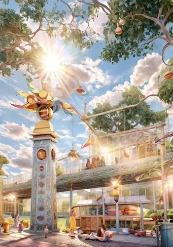 hosoda,bird kingdom,amusement park,imageworks,bird bird kingdom,toontown,seaside resort,cartoon video game background,resort,dreamsville,fantasy city,fantasy world,holiday complex,ecotopia,imaginationland,harborplace,paradisus,lifespring,beach resort,teikoku