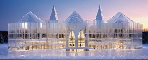 ice hotel,ice castle,glass facade,matthias church,trondheim,christ chapel,glass facades,performing arts center,water cube,archidaily,cube stilt houses,philharmonic hall,parliament of europe,glass building,maulbronn monastery,futuristic architecture,futuristic art museum,mirror house,nidaros cathedral,temple fade,Photography,General,Realistic