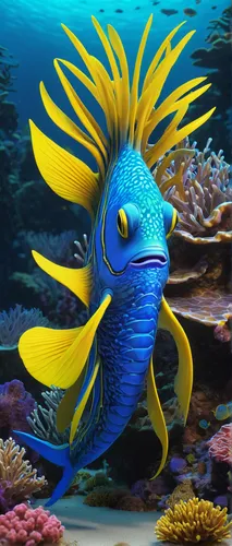 angelfish,marine fish,blue stripe fish,coral reef fish,imperator angelfish,butterfly fish,golden angelfish,blue fish,blue angel fish,beautiful fish,foxface fish,marine animal,underwater fish,sea animal,tropical fish,triggerfish-clown,yellow fish,lemon butterflyfish,trigger fish,coral guardian,Illustration,Japanese style,Japanese Style 20