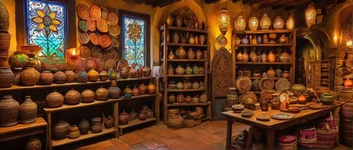 apothecary,soap shop,potions,apothecaries,pottery,candlemaker,herbology,village shop,gift shop,brandy shop,storerooms,storeroom,kitchen shop,fairy village,the shop,stalls,pottermania,shop window,spice market,medieval street,Art,Classical Oil Painting,Classical Oil Painting 13