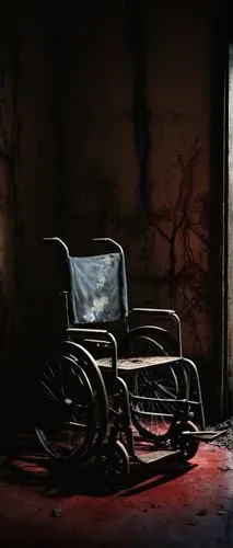 nursing home,wheelchair,hospital bed,asylum,motorized wheelchair,old chair,therapy room,the morgue,treatment room,luxury decay,emergency room,hospital,wheelchair racing,disability,abandoned room,holy spirit hospital,abandoned,the physically disabled,barber chair,abandonded,Illustration,Abstract Fantasy,Abstract Fantasy 19