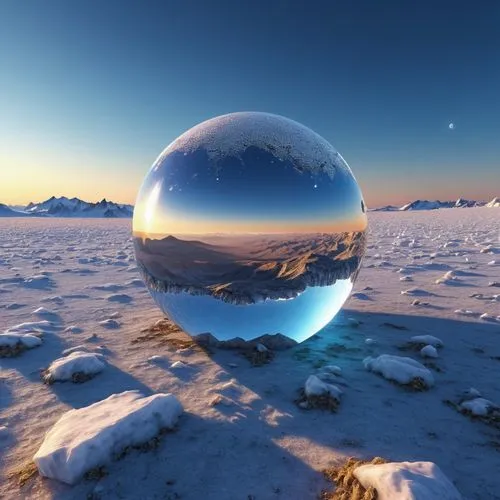 frozen bubble,ice ball,frozen soap bubble,glass sphere,ice planet,crystal ball-photography,crystal ball,snow globes,glass ball,snow globe,snowglobes,giant soap bubble,liquid bubble,ice landscape,spheres,snow ball,glass balls,lensball,bubble,virtual landscape,Photography,General,Realistic