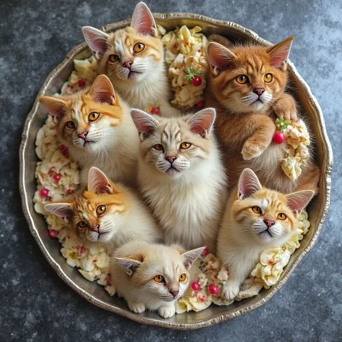 bowl of rice,food platter,cat family,catterns,catroux,caterer