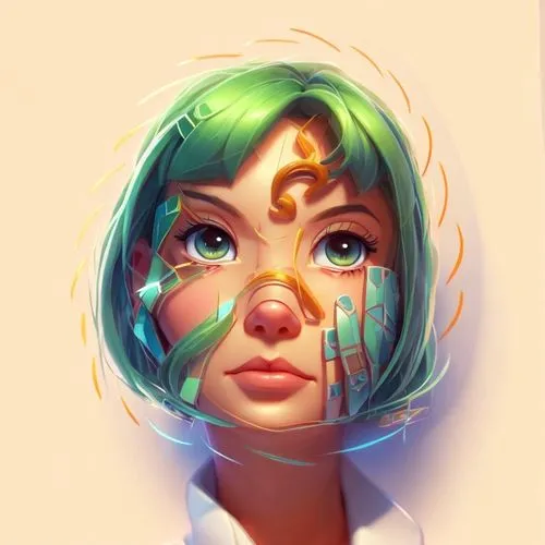 transistor,digital painting,digital art,digital illustration,fantasy portrait,vector girl,world digital painting,digital artwork,tumblr icon,mystical portrait of a girl,prism,illustrator,android inspired,digital,aura,digital creation,emerald,dryad,girl portrait,augmented,Common,Common,Cartoon