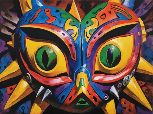 tribal masks,covid-19 mask,masquerade,venetian mask,blue demon,mask,african masks,golden mask,triggerfish-clown,indigenous painting,ffp2 mask,masks,lucha libre,taiwanese opera,gold mask,masque,cd cover,wooden mask,calavera,fawkes mask,Conceptual Art,Oil color,Oil Color 24