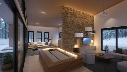 snowhotel,modern living room,chalet,inverted cottage,winter house,fire place,Photography,General,Realistic