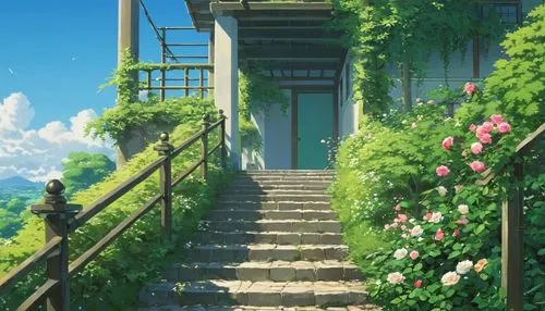 violet evergarden,falling flowers,ghibli,studio ghibli,yazaki,balcony garden,balcony,butka,bougainvilleans,kotoko,summer cottage,machico,kazoku,corner flowers,gardenias,lonely house,sky apartment,dreamhouse,hydrangeas,beautiful home,Photography,General,Realistic