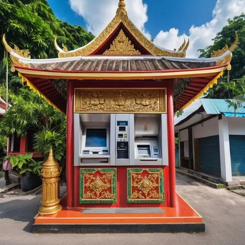 bankthai,vietcombank,taman ayun temple,wat huay pla kung,cashpoint,kiosk,buddhist temple,thai temple,prabang,moneylenders,samui,cash point,tailandia,moneylender,telecomasia,postbox,songkla,kasikornbank,kiosks,buddhist temple complex thailand,Photography,General,Realistic