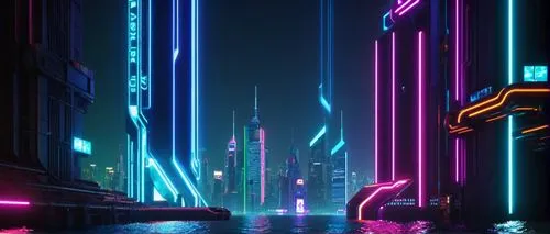 neon arrows,cyberpunk,polara,cybercity,bladerunner,futuristic landscape,tron,neon lights,beautiful wallpaper,cityscape,neon,neon light,synth,colorful city,neons,samsung wallpaper,retro background,amoled,ipad wallpaper,80's design,Conceptual Art,Sci-Fi,Sci-Fi 26