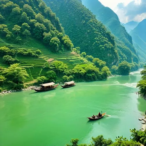 yangtze,guizhou,tamenglong,river landscape,wenchuan,ha giang,sichuan,green trees with water,green landscape,yunnan,guilin,shaoming,yangshao,yangtse,huadong,jiangyan,huanglong,haicang,vietnam,dujiangyan