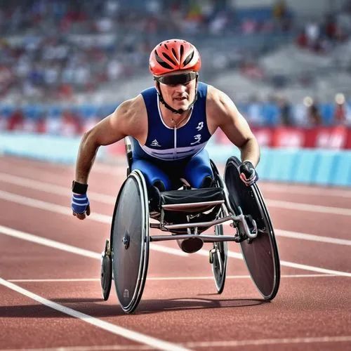 Paralympic athlete racing in a wheelchair,an athlete in a wheel chair is ready to run,parasport,paralympian,paralympics,paratriathlon,paralympic,parapan,Photography,General,Realistic