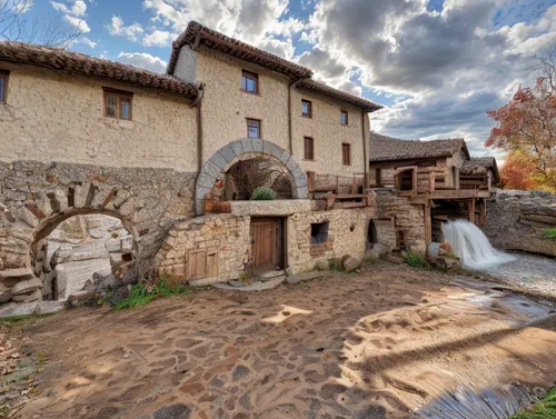 stone houses,water mill,popeye village,knight village,stone house,stone oven,tuff stone dwellings,altos de chavon village,old mill,traditional house,nativity village,hobbiton,ancient house,medieval architecture,mud village,stone fountain,water wheel,house in mountains,mineral spring,house in the mountains