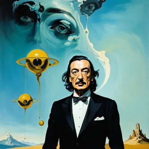 el salvador dali,dali,wyngarde,claypool,tretchikoff,sinestro,vetinari,yinsen,swearengen,ogilvy,blacula,surrealists,poirot,zardoz,kubrick,zahrtmann,dowding,walt,surrealist,corben,Conceptual Art,Oil color,Oil Color 02