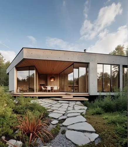 an open air pavilion surrounded by green vegetation,mid century house,bohlin,dunes house,timber house,cubic house,forest house,Photography,General,Realistic