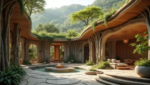 rivendell,earthship,futuristic landscape,naboo,ecotopia,forest house,beautiful home,fantasy landscape,dorne,home landscape,landscaped,futuristic architecture,roof landscape,biopiracy,theed,elven forest,greenforest,citadels,house in the forest,luxury bathroom,Photography,General,Realistic