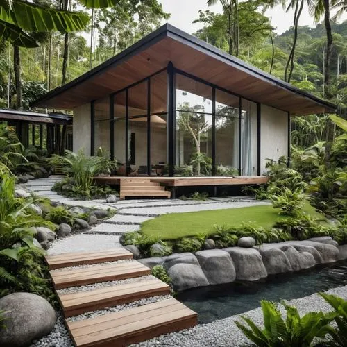 japanese zen garden,zen garden,forest house,asian architecture,ryokan,modern house,cubic house,pool house,greenhut,landscaped,baan,amanresorts,house in the forest,mid century house,kundig,beautiful home,japan garden,grass roof,timber house,cube house,Photography,General,Realistic