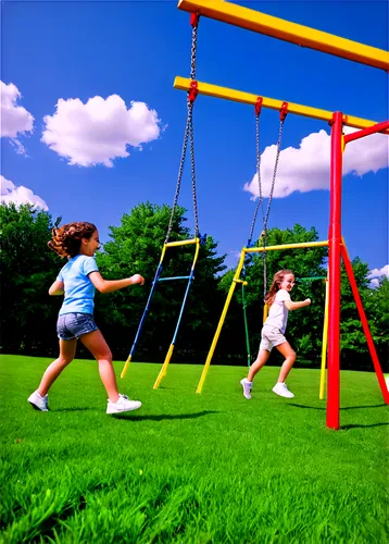 children jump rope,swingset,swing set,children playing,children play,swings,play area,playworks,playground,wooden swing,meadow play,playing outdoors,playing field,playspace,hanging swing,children's playground,playgrounds,garden swing,golden swing,outdoor activity,Art,Classical Oil Painting,Classical Oil Painting 35