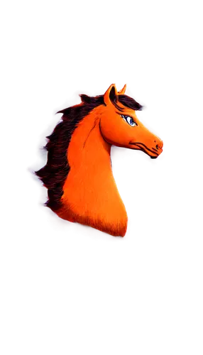 Broncos logo, orange horse head, bold facial features, angry expression, silver outline, detailed fur texture, 3D realistic rendering, dynamic composition, high contrast lighting, shallow depth of fie