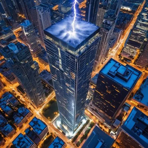 electric tower,skycraper,shanghai,skyscraper,the skyscraper,tribute in light,vertigo,burj,steel tower,above the city,metropolis,chi,pc tower,electro,1 wtc,1wtc,sears tower,wtc,tribute in lights,aerial