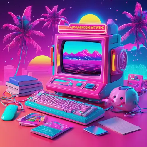 80's design,80s,aesthetic,retro styled,retro background,pink vector,computer,retro style,summer icons,computer art,retro,retro look,trip computer,computer game,desktop computer,retro items,computer freak,retro music,watermelon wallpaper,summer background,Conceptual Art,Sci-Fi,Sci-Fi 28