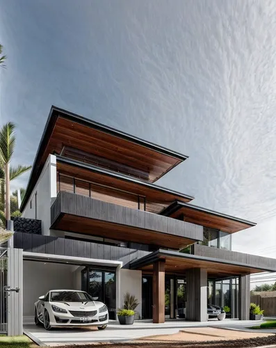 garden front  ,up  light ,grey floor tone inside ,red supercar ,modern house,modern architecture,luxury home,folding roof,luxury property,garage door,luxury real estate,modern style,automotive exterio