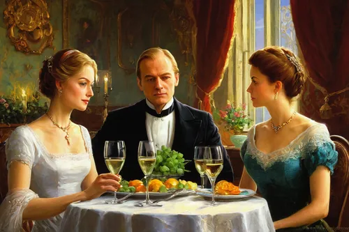 crudités,cuisine classique,viennese cuisine,apéritif,mulberry family,the victorian era,courtship,downton abbey,hors' d'oeuvres,stemware,cointreau,catering service bern,aperitif,prussian asparagus,oil painting on canvas,dinner party,fine dining restaurant,citrus food,parsley family,romanescu,Art,Classical Oil Painting,Classical Oil Painting 18