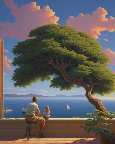 mcquarrie,bonsai,romantic scene,lanai,waikiki,idyll,Conceptual Art,Daily,Daily 27