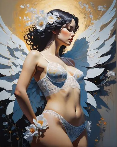 angel wings,angel wing,dawnstar,baroque angel,fantasy art,vintage angel,angel girl,winged heart,fantasy woman,fallen angel,seraphim,promethea,faerie,winged,whitewings,angel,sirene,viveros,archangel,cherubim,Illustration,Abstract Fantasy,Abstract Fantasy 20