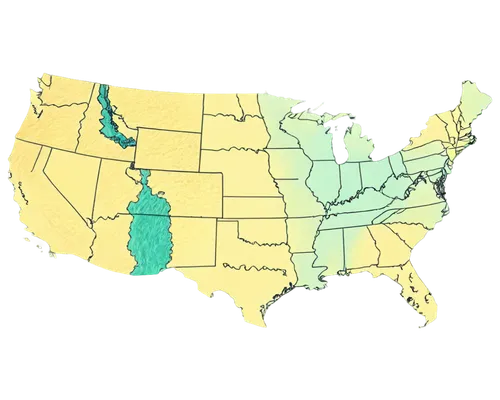 USA map, colorful, detailed borders, state lines, mountain ranges, Great Lakes, Gulf of Mexico, Pacific Coast, Atlantic Coast, rivers, highways, national parks, 3D relief, morning sunlight, low angle 