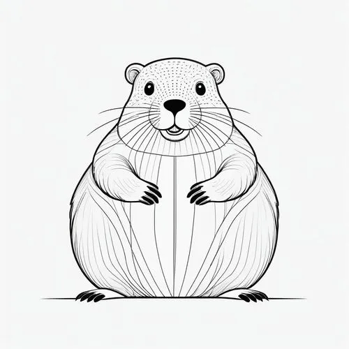 wilderotter,line art animal,line art animals,beaver,beaver rat,hamster,Illustration,Black and White,Black and White 04