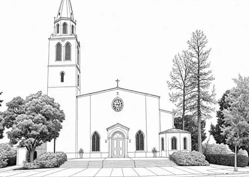 line drawing of church,sketchup,steeples,gereja,altadena,renderings,coloring page,churches,ordinariate,rossmoor,churchwide,sancta,bernadino,taradale,ordinariates,steeple,episcopal,sepulveda,parish,chu