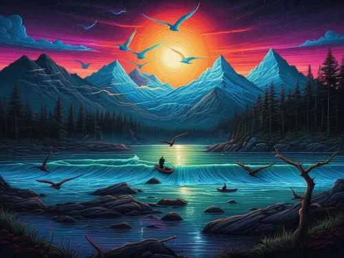 fantasy picture,landscape background,fantasy landscape,beautiful wallpaper,fantasy art,nature background,evening lake,world digital painting,dreamscape,moon and star background,creative background,dream art,dreamscapes,3d fantasy,nature landscape,art background,art painting,night scene,windows wallpaper,dusk,Illustration,Realistic Fantasy,Realistic Fantasy 25