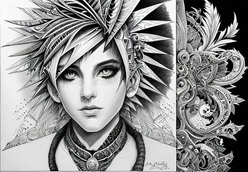 pencil art,pencil drawings,feather headdress,fantasy art,fractals art,boho art,psychedelic art,fantasy portrait,headdress,handdrawn,monoline art,pencil drawing,lotus art drawing,gothic portrait,zodiac