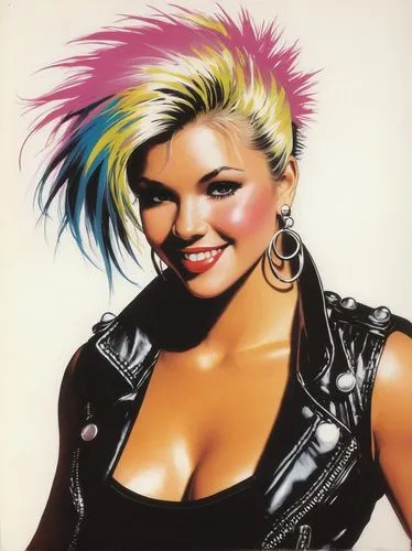 lauper,trish,spearritt,bozzio,eighties,punk design,xuxa,punky,airbrush,fausta,neidhart,bulletgirl,toyah,fuzzbox,retro eighties,electroclash,pop art girl,whigfield,pop art woman,airbrushed,Illustration,Black and White,Black and White 10