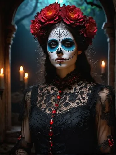 la calavera catrina,day of the dead frame,la catrina,catrina calavera,day of the dead,dia de los muertos,Illustration,Realistic Fantasy,Realistic Fantasy 18