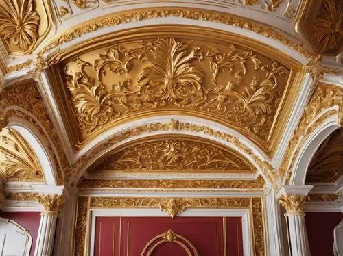 plasterwork,proscenium,ornate room,royal interior,corinthian order,ceilings,panelled,enfilade,burgtheater,gold stucco frame,ceiling,peterhof palace,frescoed,gold wall,royal castle of amboise,interior decor,overmantel,frederiksborg,highclere castle,rudolfinum,Photography,Documentary Photography,Documentary Photography 36