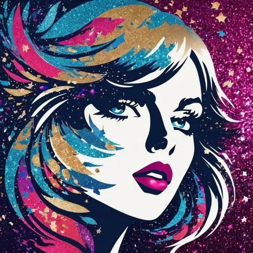 dazzler,pop art background,pop art style,popart,vector art,cosmogirl,pop art woman,pop art girl,galaxy,vector graphic,chromatics,cool pop art,retro background,barbarella,galaxia,vector illustration,galaxity,pop art colors,effect pop art,andromeda,Art,Artistic Painting,Artistic Painting 42