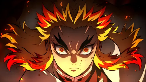 rengoku DEMON SLAYER,fire devil,firebrand,firestarter,tsuna,flame spirit,fire eyes