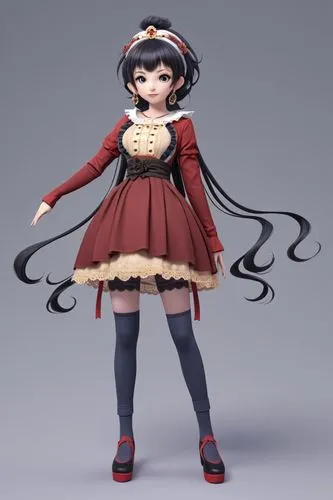 an anime - styled doll is wearing a dress,yukiko,nanako,kotobukiya,3d figure,rimi,kantai collection sailor,Photography,General,Realistic