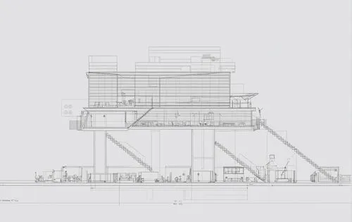 an architectural drawing shows the elevation and parts of a building,revit,sketchup,unbuilt,associati,line drawing,cantilevered,Unique,Design,Infographics