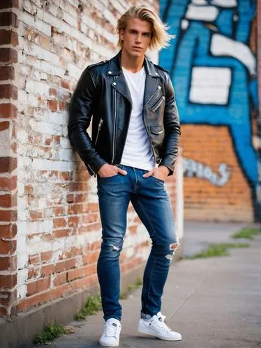 josef,cool blonde,jeans background,lukas 2,brick wall background,brick background,codes,male model,brick wall,young model,malmö,kahn,senior photos,long blonde hair,swedish german,the style of the 80-ies,photo session in torn clothes,friese,blond hair,carpenter jeans,Illustration,Retro,Retro 01