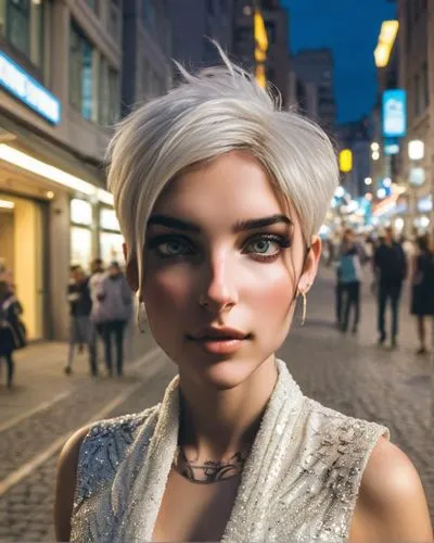 elsa,city ​​portrait,doll's facial features,fashion street,model doll,3d model,fashion dolls,3d render,realdoll,shopping street,fashion doll,sofia,female doll,lara,pixie-bob,female model,3d rendered,cgi,b3d,bokeh effect