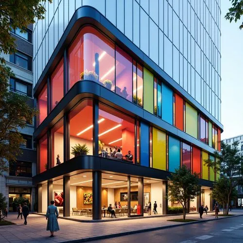 colorful facade,andaz,gensler,julliard,glass facade,mvrdv,multistoreyed,apple store,modern office,reclad,juilliard,omotesando,oticon,ocad,pricewaterhousecoopers,glass building,cube house,glass facades,bookbuilding,kimmelman